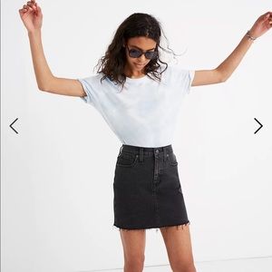 Madewell Mini Skirt in Ashcraft Wash: Raw-Hemmed
